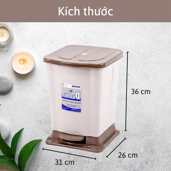 Chi tiết kích thước thùng rác nhựa nhỏ