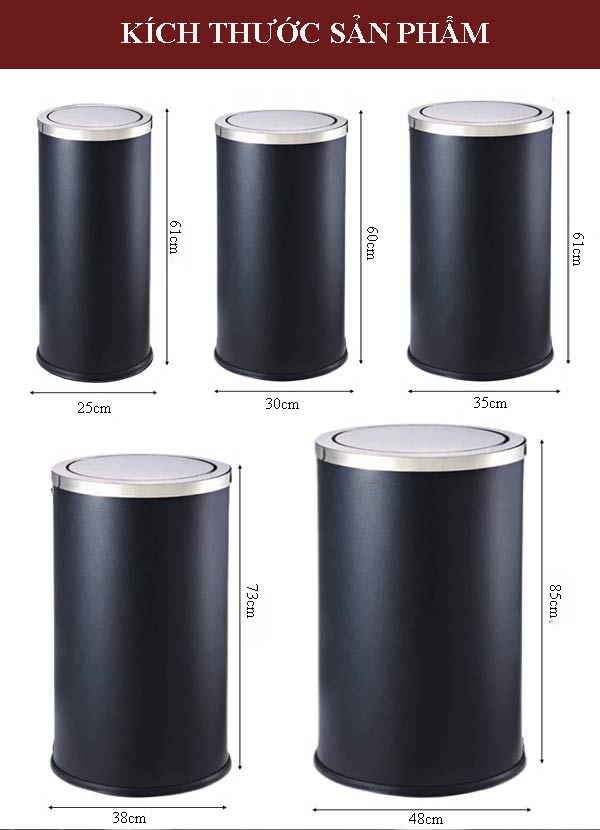 Thông số kỹ thuật thùng rác thép
