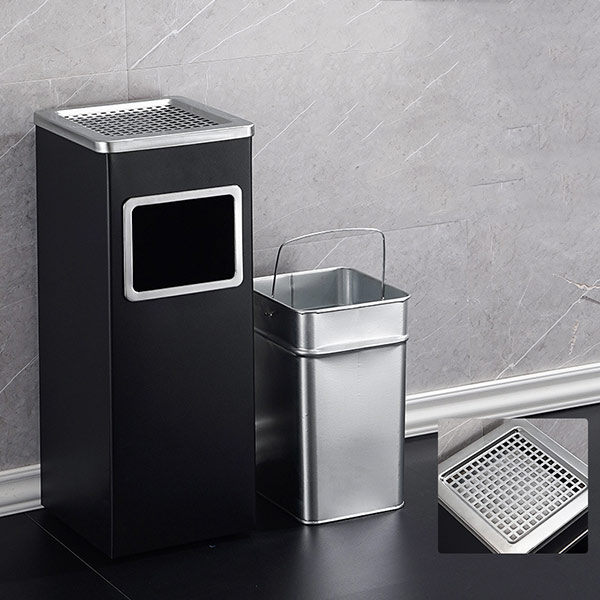 Thùng rác vuông màu đen tiện lợi