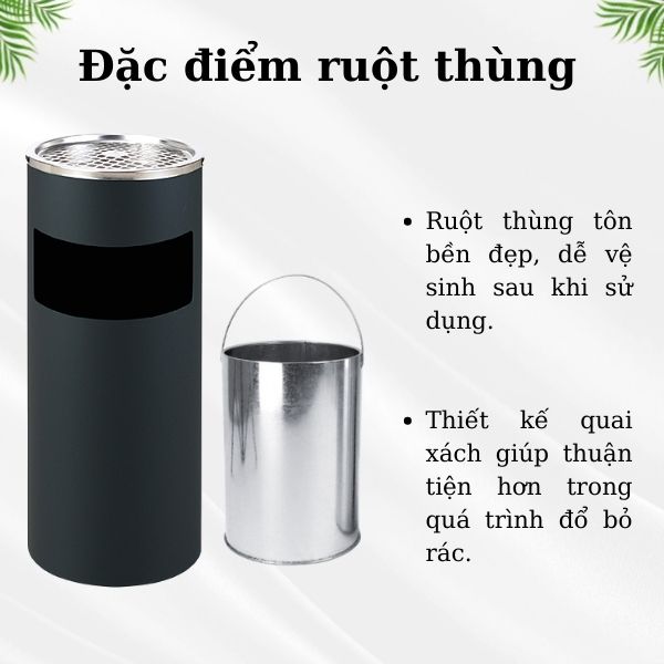 Ruột thùng rác bằng tôn có quai xách tiện lợi