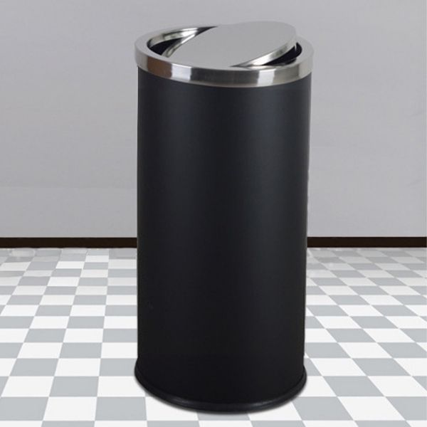 Thùng rác thép phun sơn nắp lật Ø300