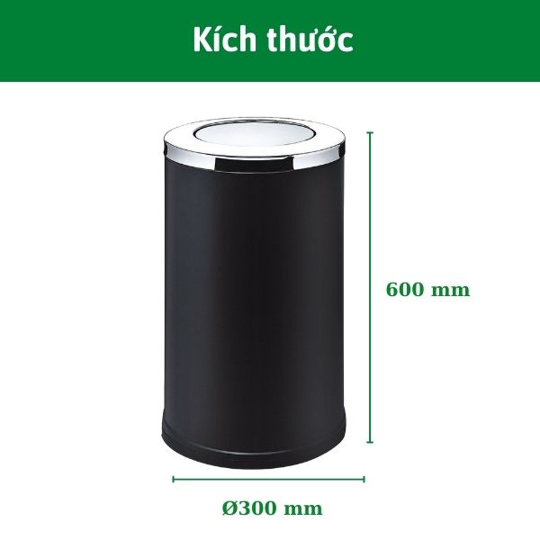 Thông số chi tiết thùng rác thép ø300 nắp lật