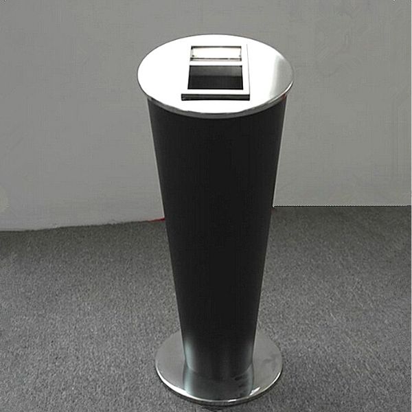 Thùng rác thép phun sơn tròn nắp gạt tàn Ø305