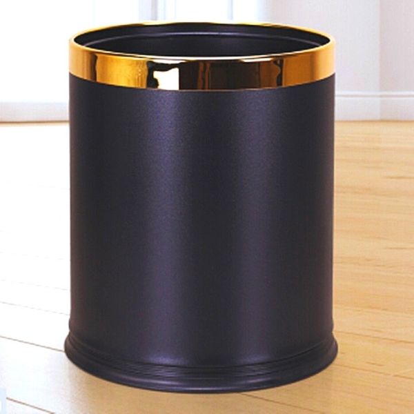 Thùng rác thép phun sơn viền inox Ø225