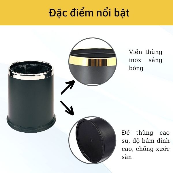 Đặc điểm nổi bật thùng rác thép sơn tĩnh điện
