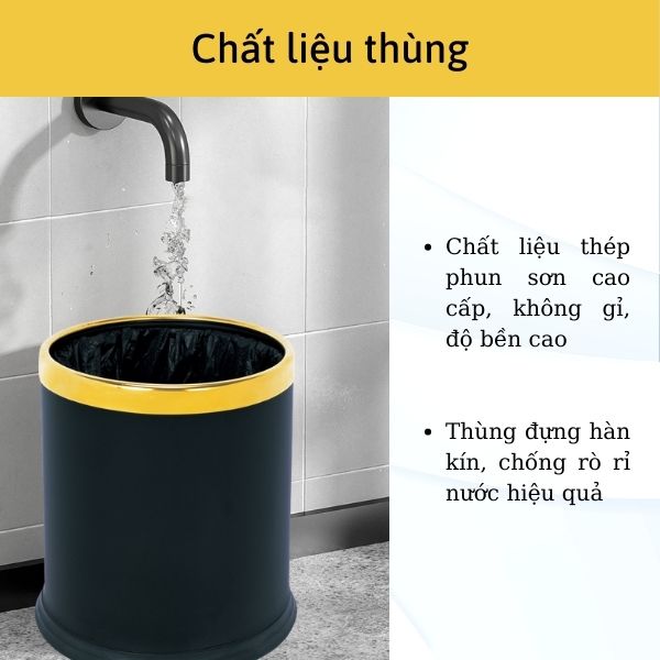 Thùng đựng rác chất liệu thép phun sơn tĩnh điện