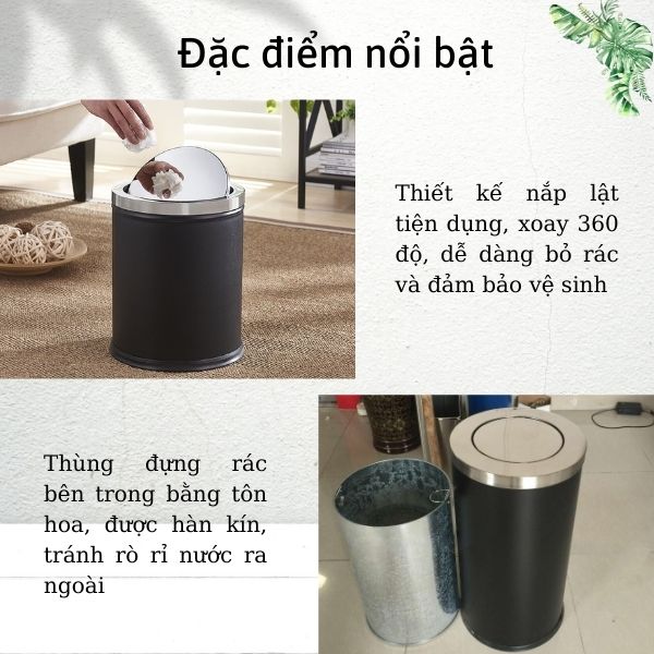 Đặc điểm nổi bật của thùng đựng rác thép phun sơn nắp lật