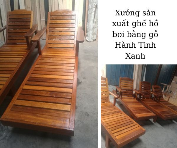 Xưởng sản xuất ghế hồ bơi bằng gỗ