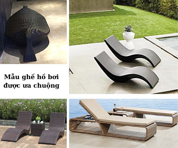 Mẫu ghế bể bơi mây nhựa đang được ưa chuộng hiện nay