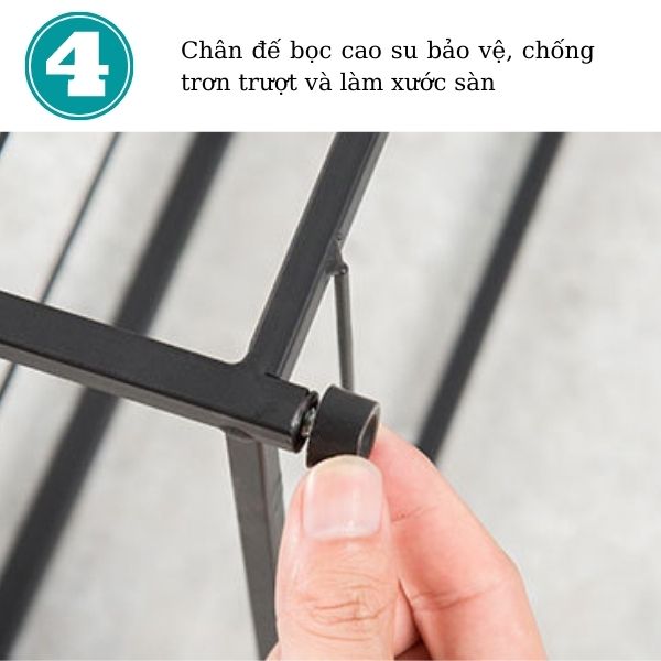 Chân đế kệ cắm ô bọc cao su ma sát tốt, chống xước sàn