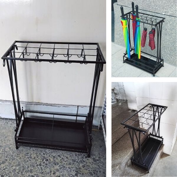 Giá treo ô dù được trang bị tại nhiều không gian trường học, nhà hàng, khách sạn,...