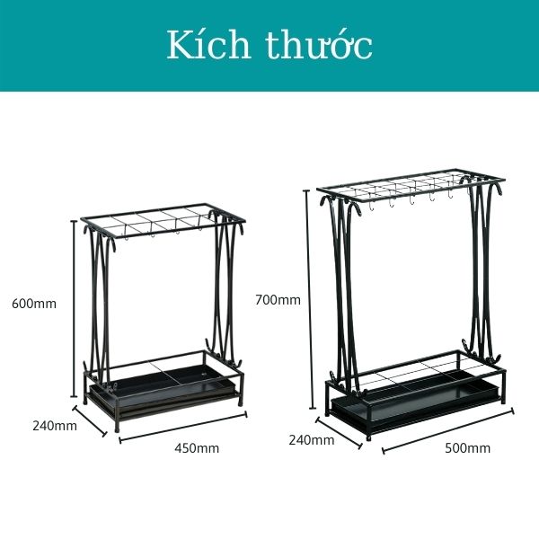 Kích thước kệ để ô thép phun sơn