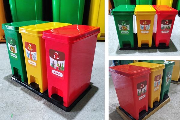 Cung cấp thùng phân loại rác 3 màu Eco chính hãng, chất lượng