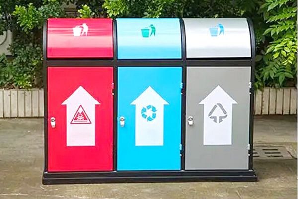 Thùng phân loại rác thép phun sơn độ bền cao, ứng dụng tốt
