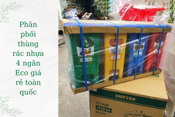 Vận chuyển thùng rác Duy Tân 4 ngăn tới tận nơi cho khách hàng