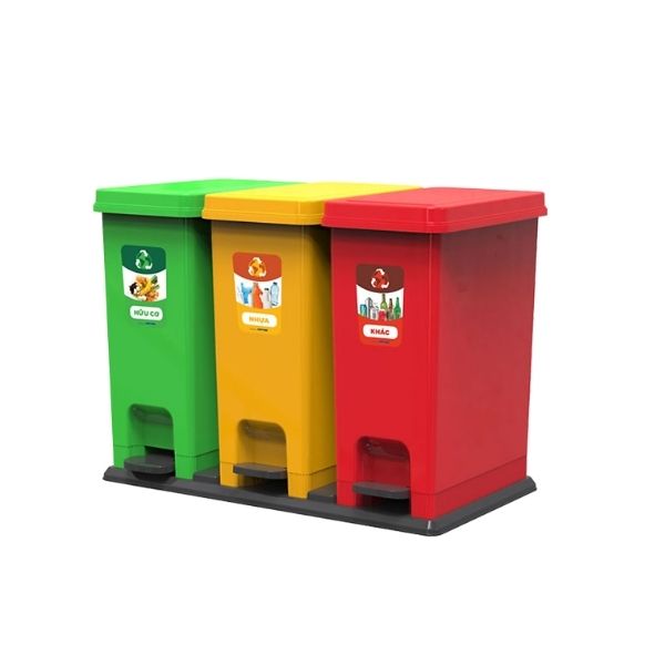 Thùng rác Eco Bộ 3 màu phân loại rác chất lượng, giá rẻ nhất