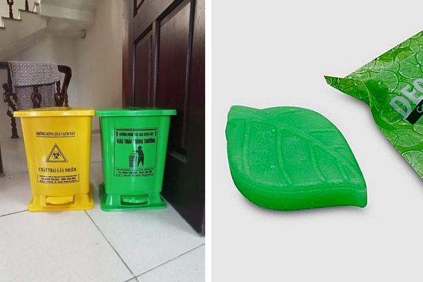 Sử dụng viên khử mùi thùng rác nhanh chóng