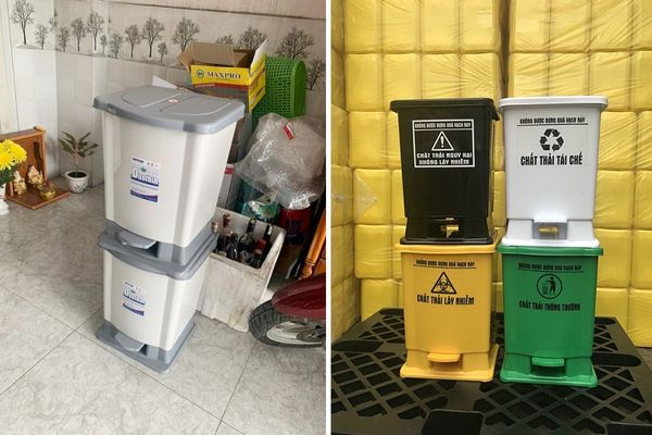 Bàn giao thùng rác tận nơi cho quý khách hàng