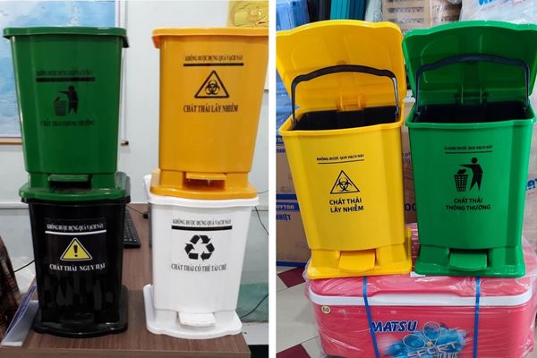 Hình ảnh tại kho thùng rác đạp chân dung tích 25 lít
