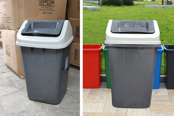 Thùng rác nắp lật dung tích 60 lít được đánh giá cao hiện nay