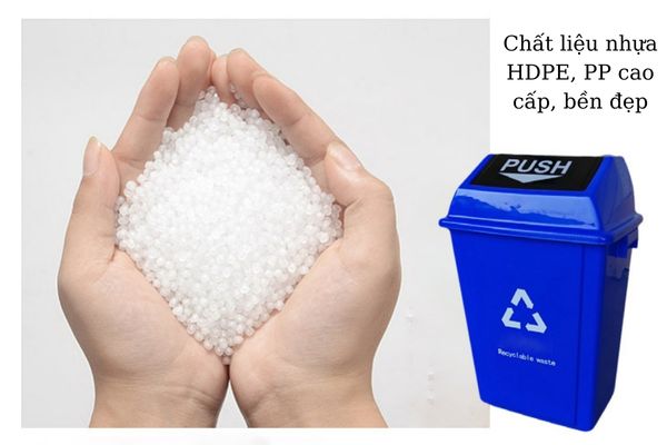 Thùng đựng rác làm tư nhựa HDPE, PP cao cấp, độ bền cao
