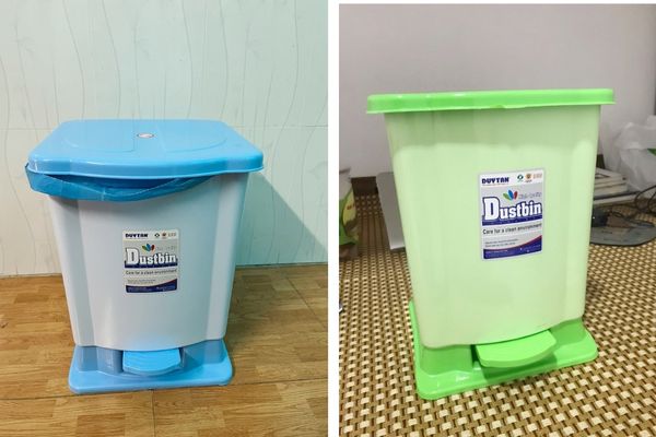Hình thực tế mẫu thùng rác đạp chân nhựa Duy Tân