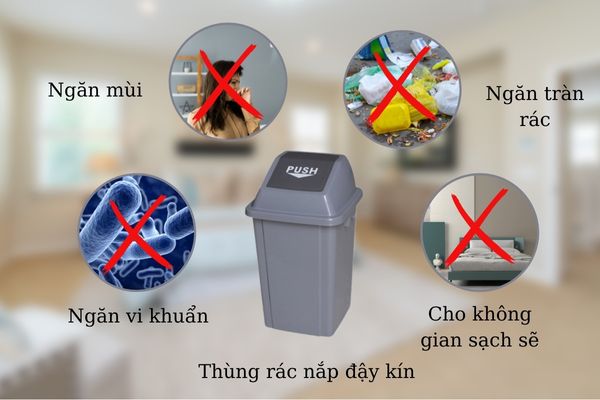 Xu hướng sử dụng thùng rác nắp đậy kín cho phòng ngủ