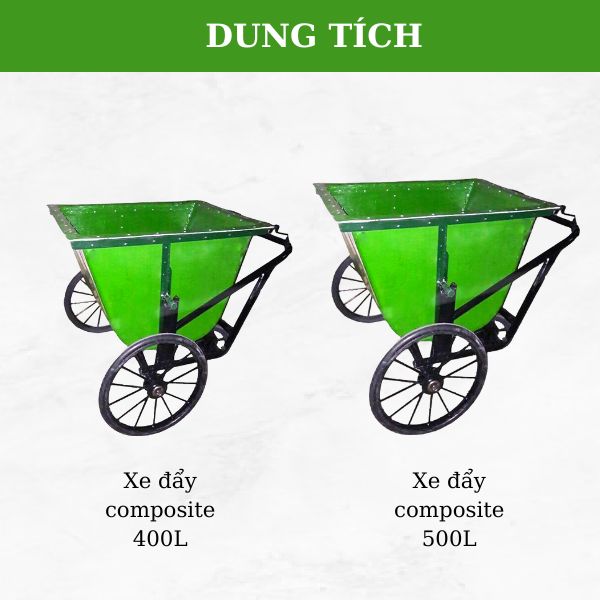 Xe đẩy rác có dung tích 400l và 500l dễ dàng lựa chọn