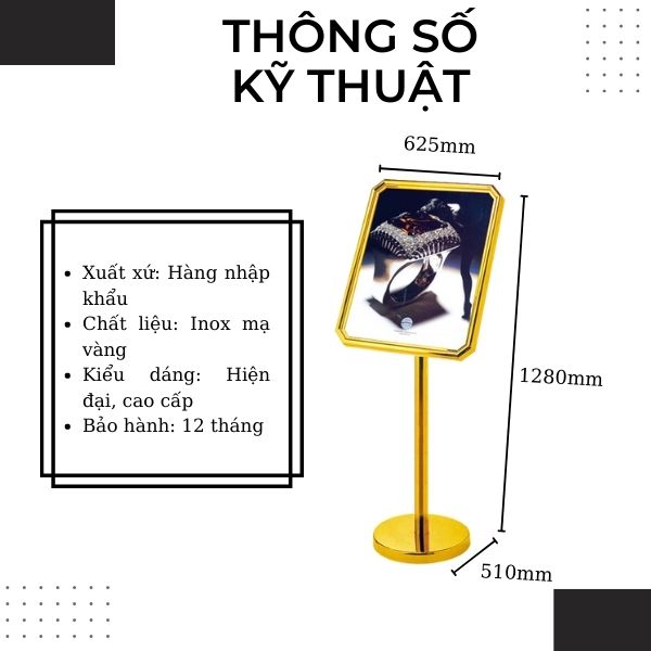 Thông số bảng menu chào mừng khách sạn, nhà hàng