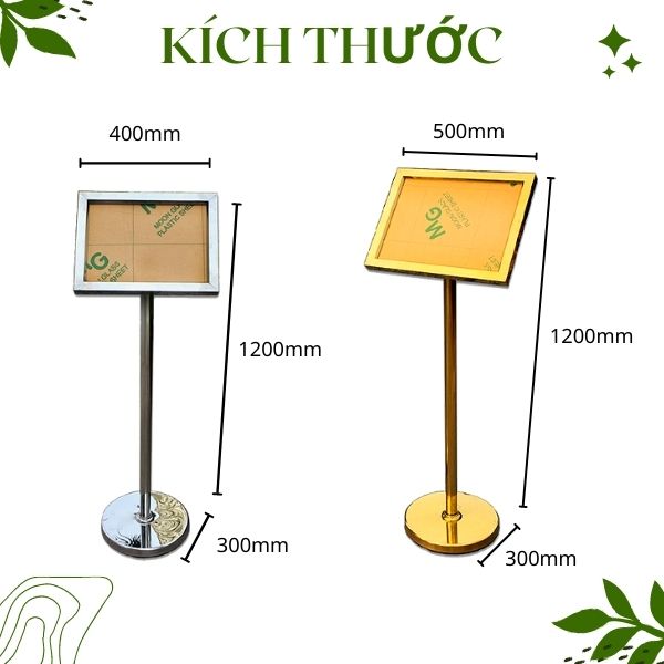 Các kích thước bảng thông báo 