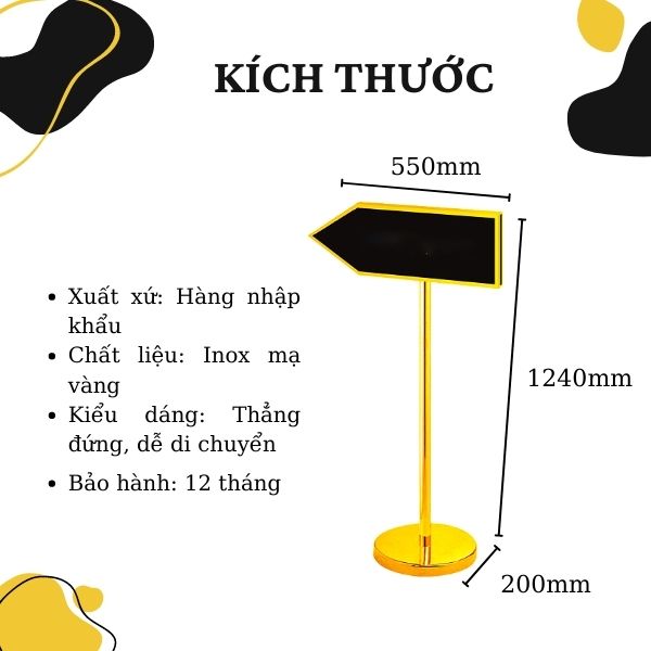 Chi tiết kích thước bảng chỉ dẫn inox