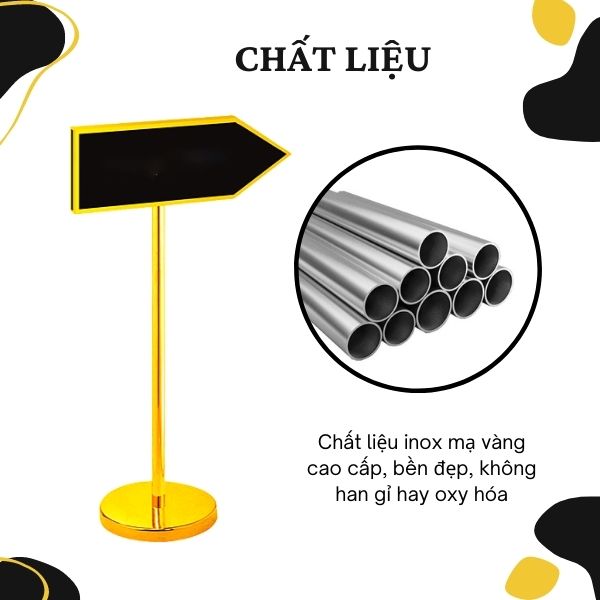 Bảng chỉ dẫn hướng đi làm từ chất liệu inox mạ vàng cao cấp