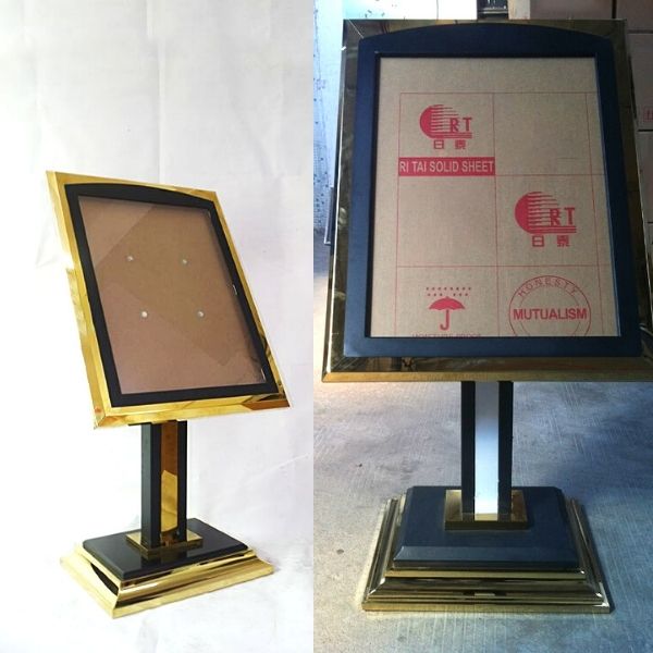 Biển menu nhà hàng inox vàng