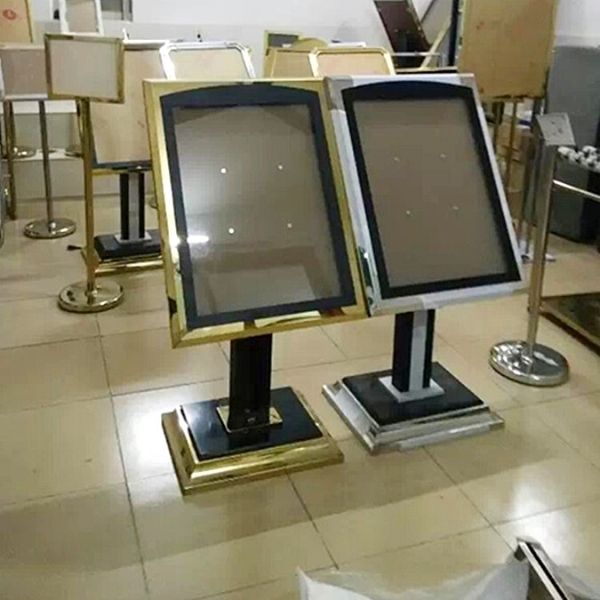 Biển menu nhà hàng inox vàng