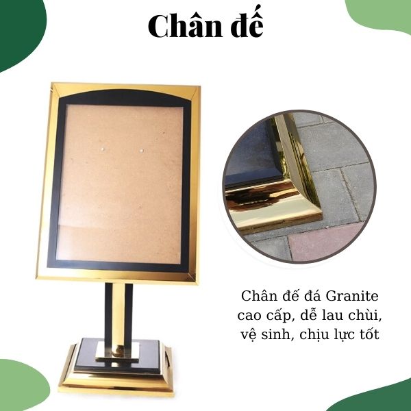 Chi tiết chân đế bảng menu