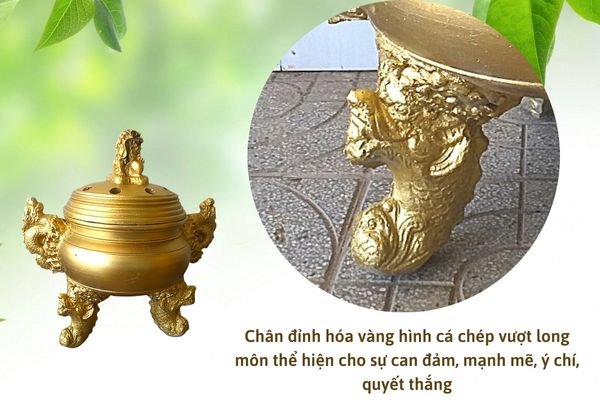 Chân lư hóa vàng là hình ảnh cá chép vượt vũ môn