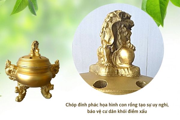 Chóp đỉnh hóa vàng là các linh vật trấn giữ, bảo vệ và xua đuổi điềm xấu