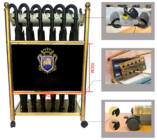 Cấu tạo kệ để dù tích hợp ổ khóa