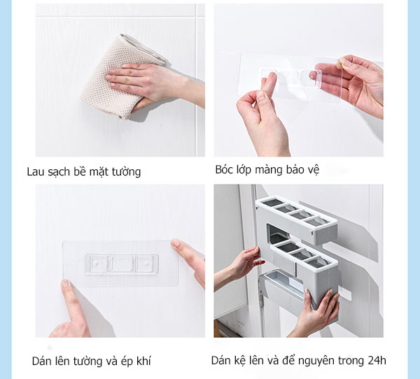 Thao tác lắp ráp nhanh và không làm ảnh hưởng đến tường