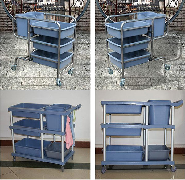 Xe đẩy phục vụ dọn bàn được bảo hành 12 tháng