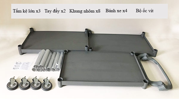 lắp đặt xe phục vụ bàn đa năng