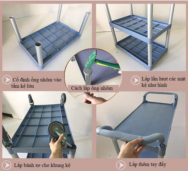 lắp đặt xe phục vụ bàn đa năng