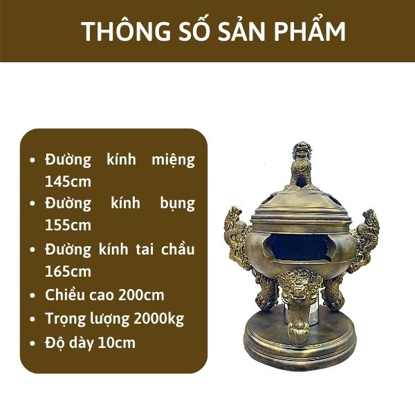 Chi tiết kích thước đỉnh hóa vàng mã Nhị Long