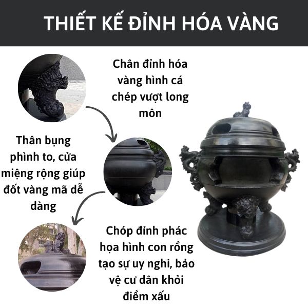 Thiết kế chuẩn tâm linh của lư hóa vàng xi măng