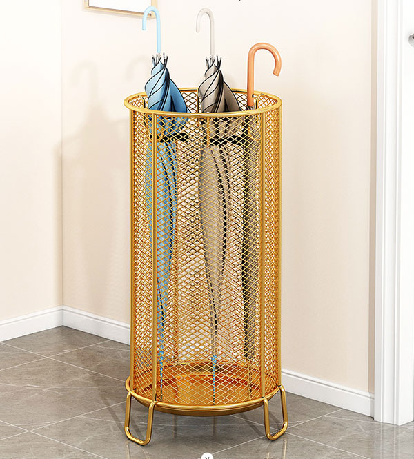 Sọt đựng dù inox mạ vàng phù hợp dùng tại gia đình