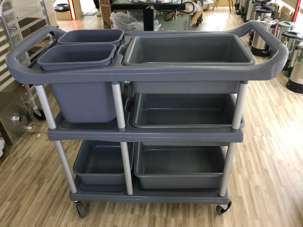 Hình ảnh thật của xe dọn bát đĩa - dọn bàn ăn nhà hàng