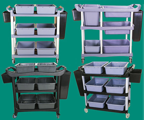 Xe dọn bát đĩa khung nhôm bền màu hơn