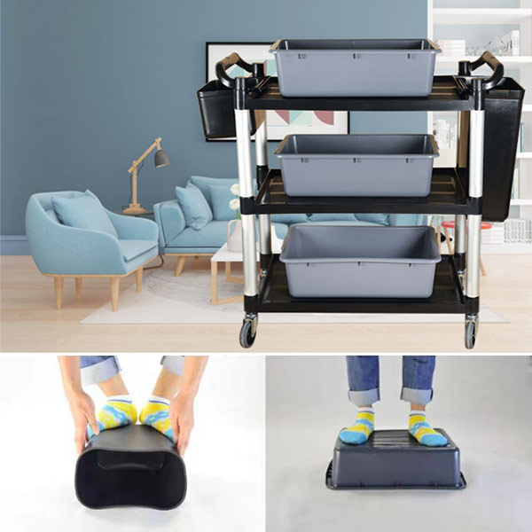 Xe đẩy dọn bàn kém chất lượng hầu như không chịu nặng được tốt như này