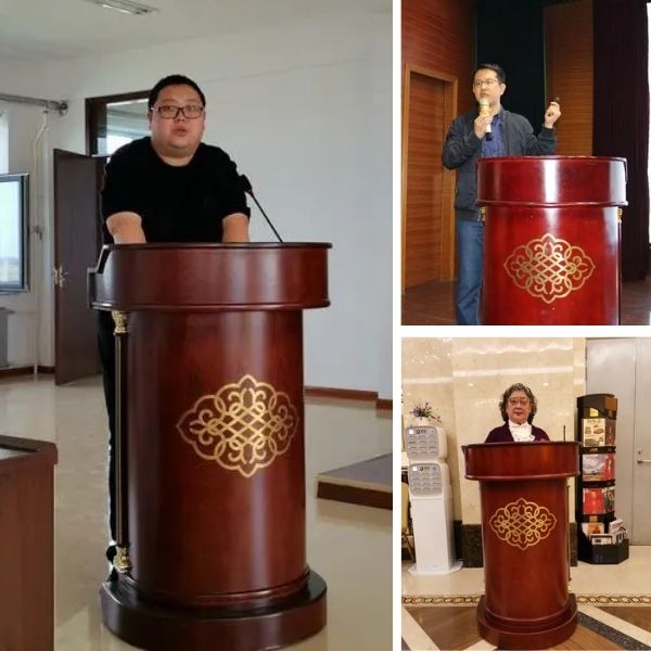 Bàn giao bục phát biểu cho khách hàng ở TP HCM