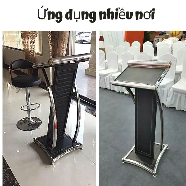 Bục thuyết trình inox da được sử dụng tại nhiều hội trường, hội nghị lớn